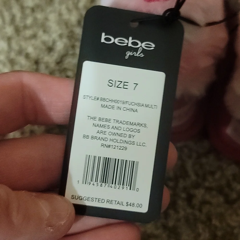 BEBE GIRLS DARK PINK Rainbow faux fur BOOTS: NWT: TODDLER 7
